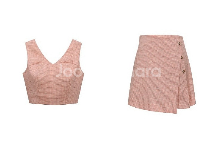 잇미샤 뷔스티에 반바지 셋업 55 오렌지 베이지--1