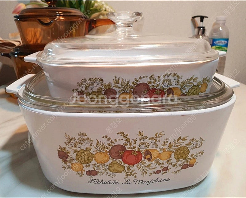 빈티지 코닝웨어 파이렉스 사각 캐서롤 2종 (1종값)--1