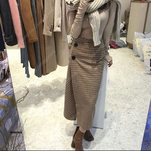 런던플랏 체크 랩 스커트