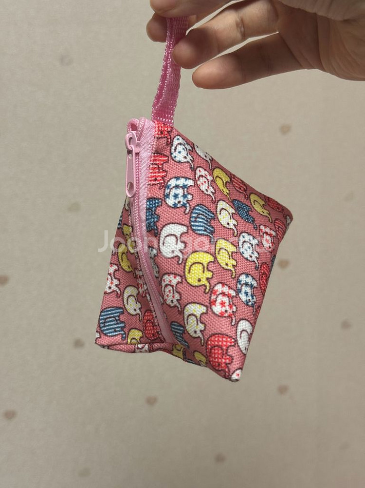 태국 코끼리 핑크색 동전지갑 파우치--0