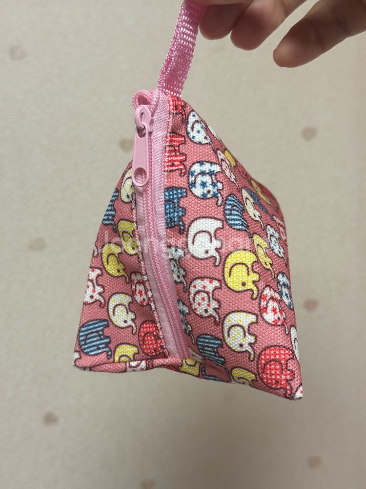 태국 코끼리 핑크색 동전지갑 파우치--2