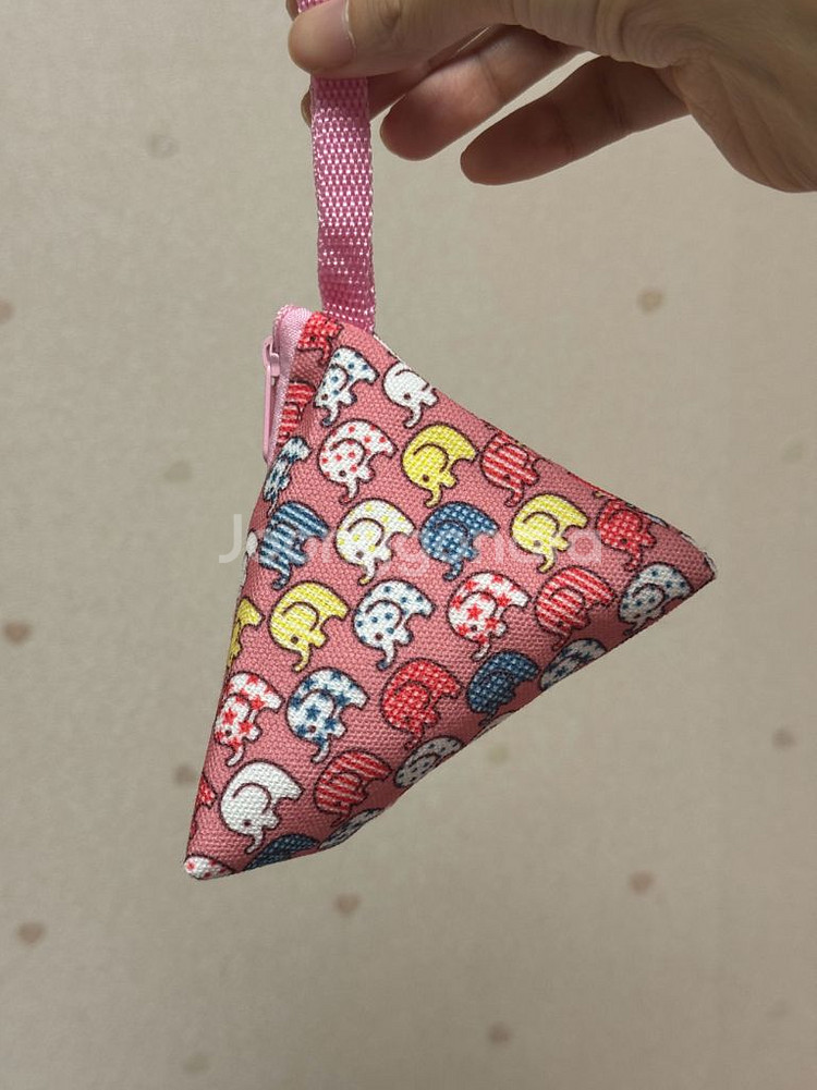 태국 코끼리 핑크색 동전지갑 파우치--1