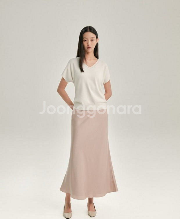 메르시비앙 메비 칼라스커트 더스티핑크 롱 / 1사이즈(--0