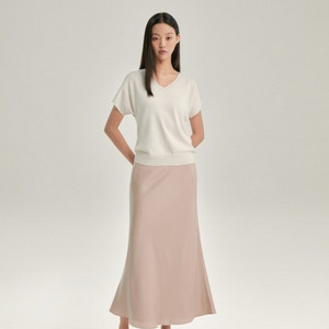 메르시비앙 메비 칼라스커트 더스티핑크 롱 / 1사이즈(
