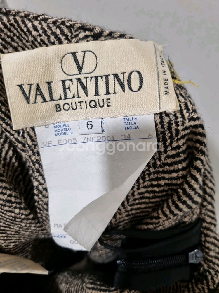 발렌티노 부티크 헤링본 울 스커트--4