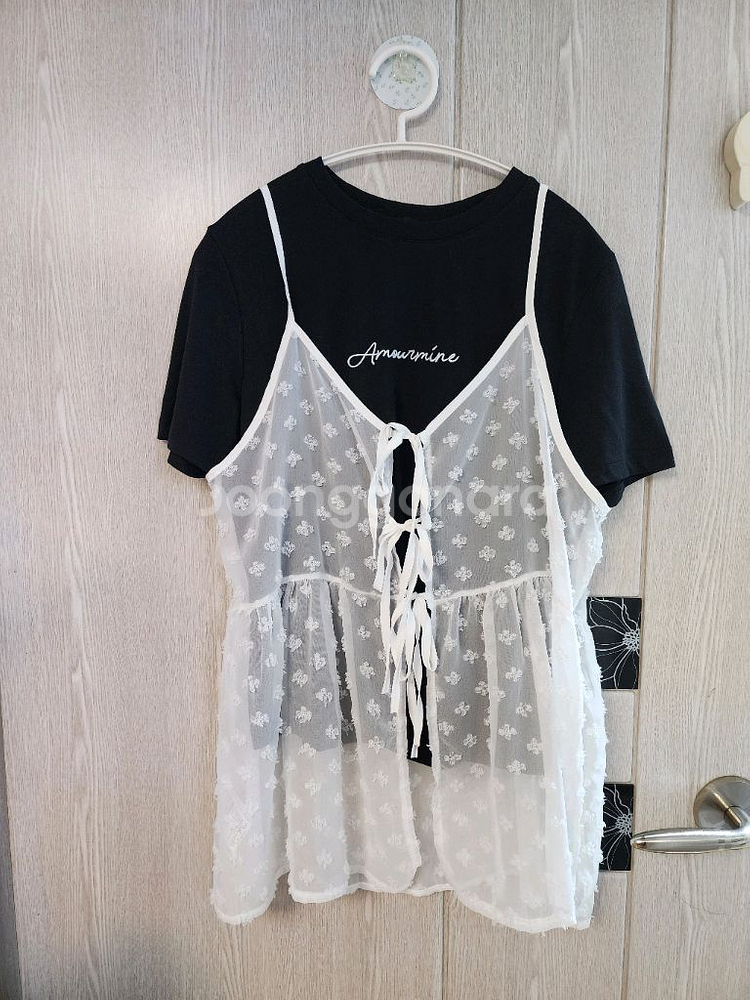 브랜드* 레이스 뷔스티에 +블랙티셔츠--0