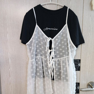 브랜드* 레이스 뷔스티에 +블랙티셔츠