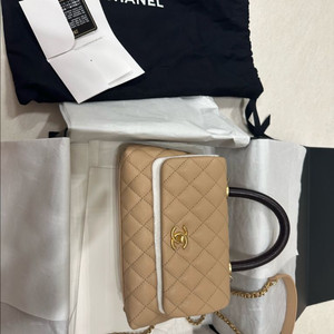 샤넬 코코핸들 캐비어 베이지 미듐(구스몰)