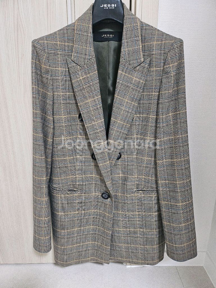 제시뉴욕 체크 자켓 66사이즈--0