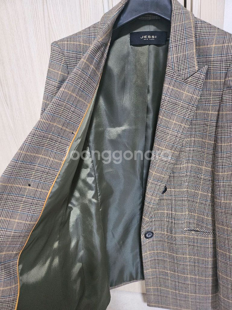 제시뉴욕 체크 자켓 66사이즈--3
