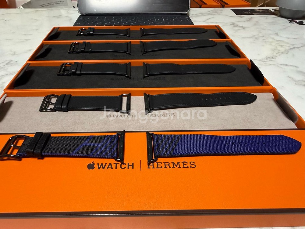 애플워치 에르메스 스트랩 느와르 점핑, 느아르 아뜰라주--0