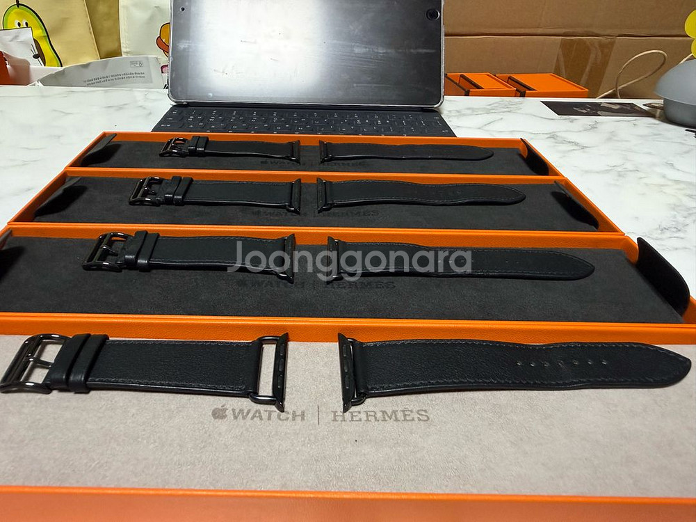 애플워치 에르메스 스트랩 느와르 점핑, 느아르 아뜰라주--5