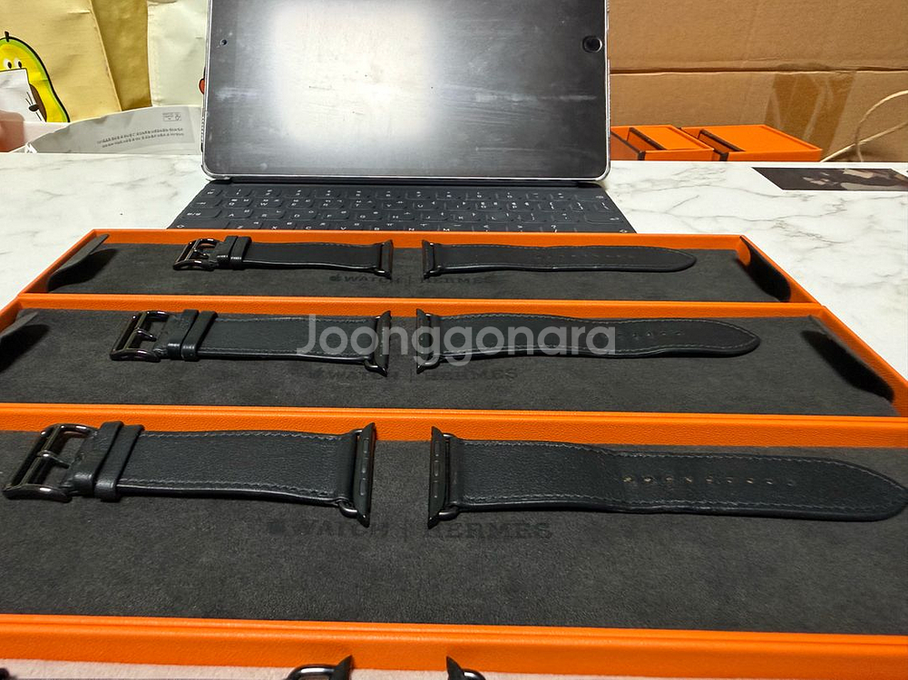 애플워치 에르메스 스트랩 느와르 점핑, 느아르 아뜰라주--4