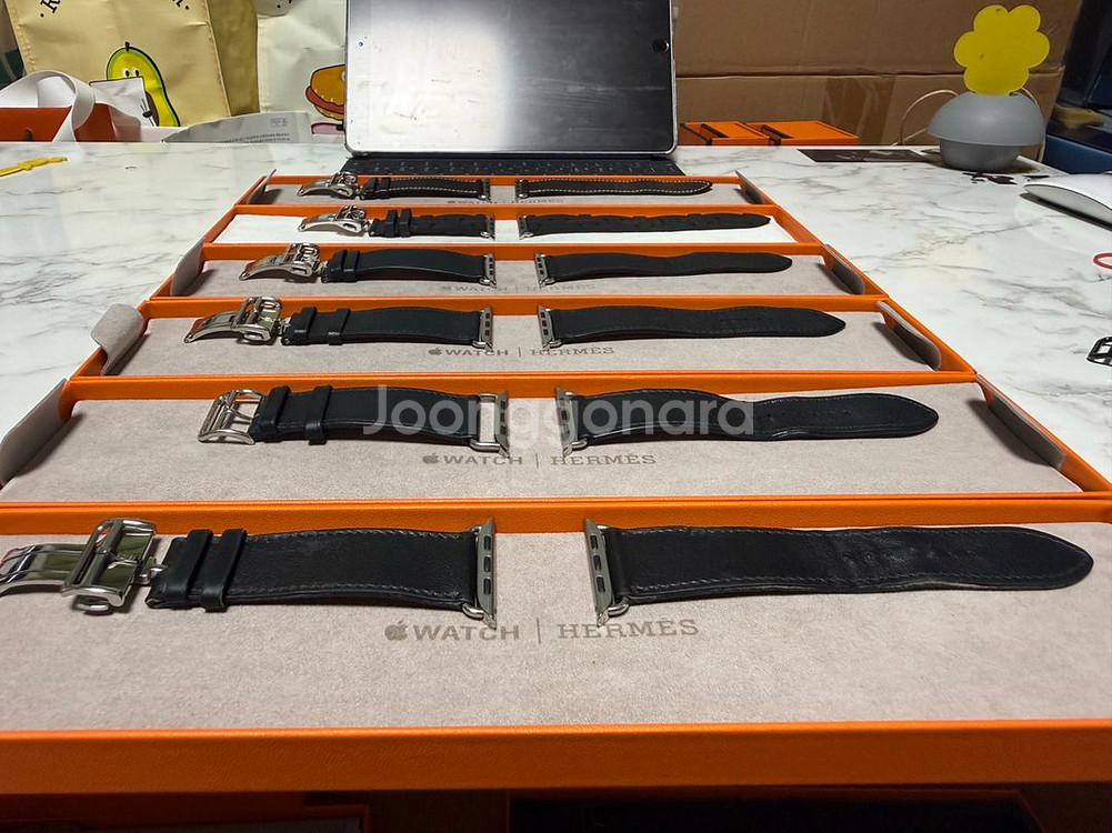 애플워치 에르메스 스트랩 누아 킬림, 에벤느, 누아 디--6