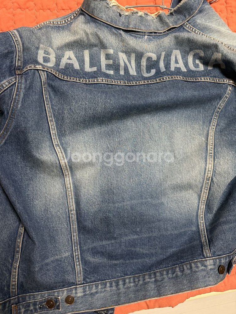 발렌시아가 데님 청자켓 40 남자 오버핏 청자켓--0