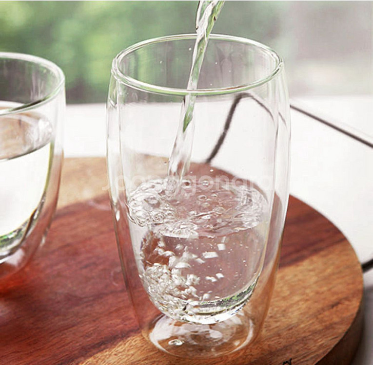 내열유리 이중 유리컵, 커피컵 티컵 1개 새상품--1