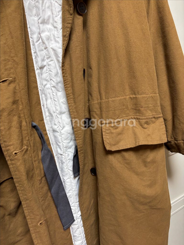 메종드쥬 카키 롱 아우터--2