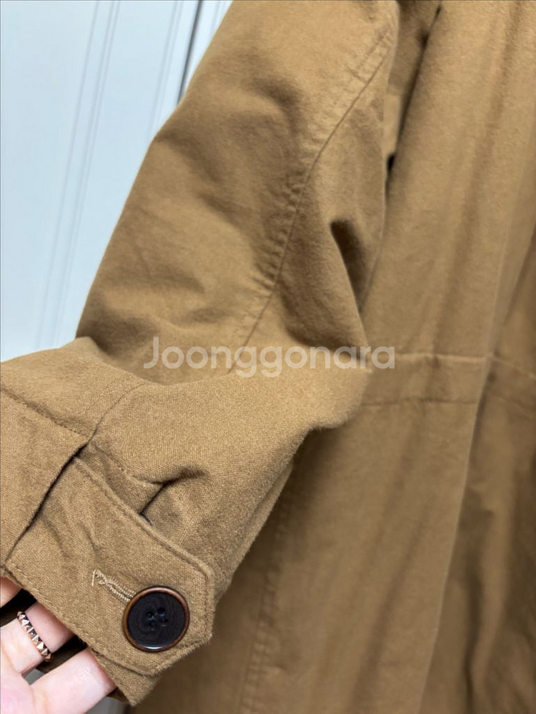 메종드쥬 카키 롱 아우터--5