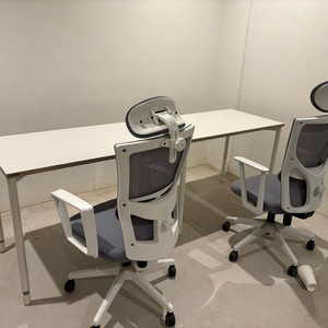 리바트 로넌 화이트 첵상 + 메쉬의자세트판매합니다