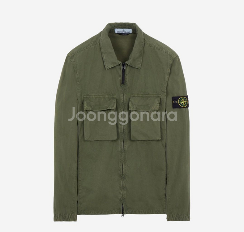 스톤아일랜드 22SS 올드이펙트 오버셔츠 올리브그린 L--0