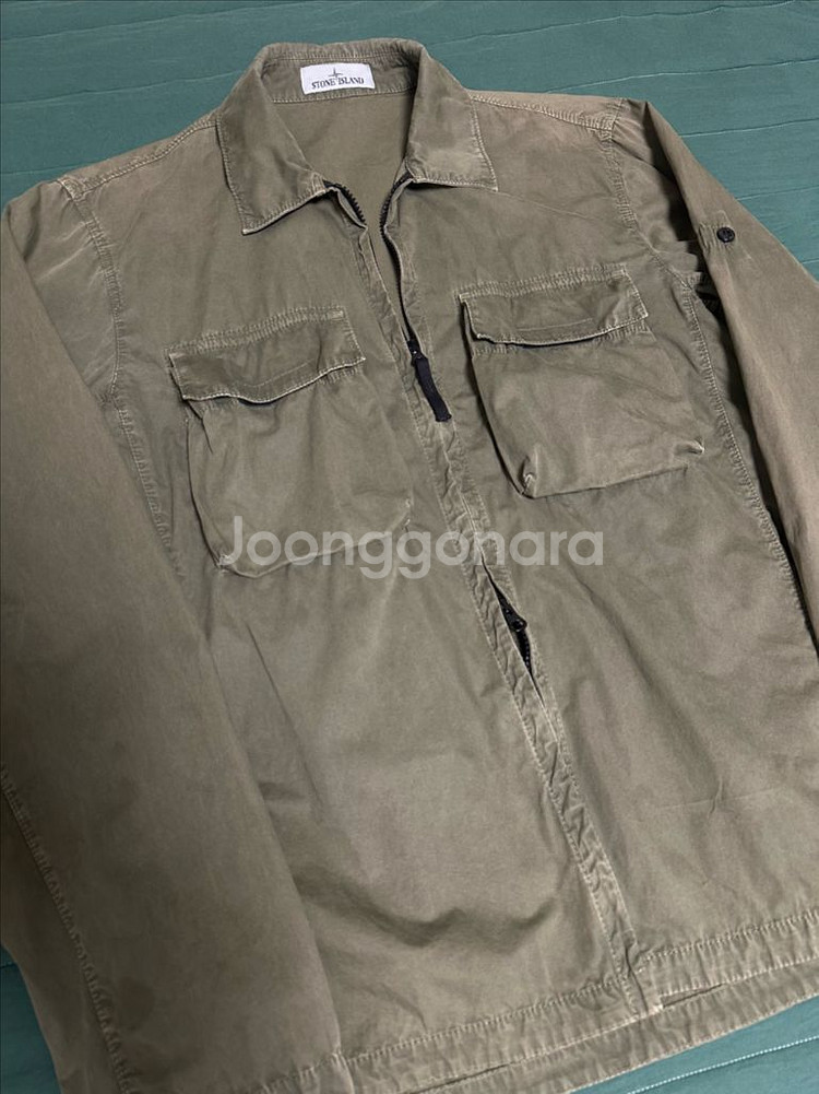 스톤아일랜드 22SS 올드이펙트 오버셔츠 올리브그린 L--2