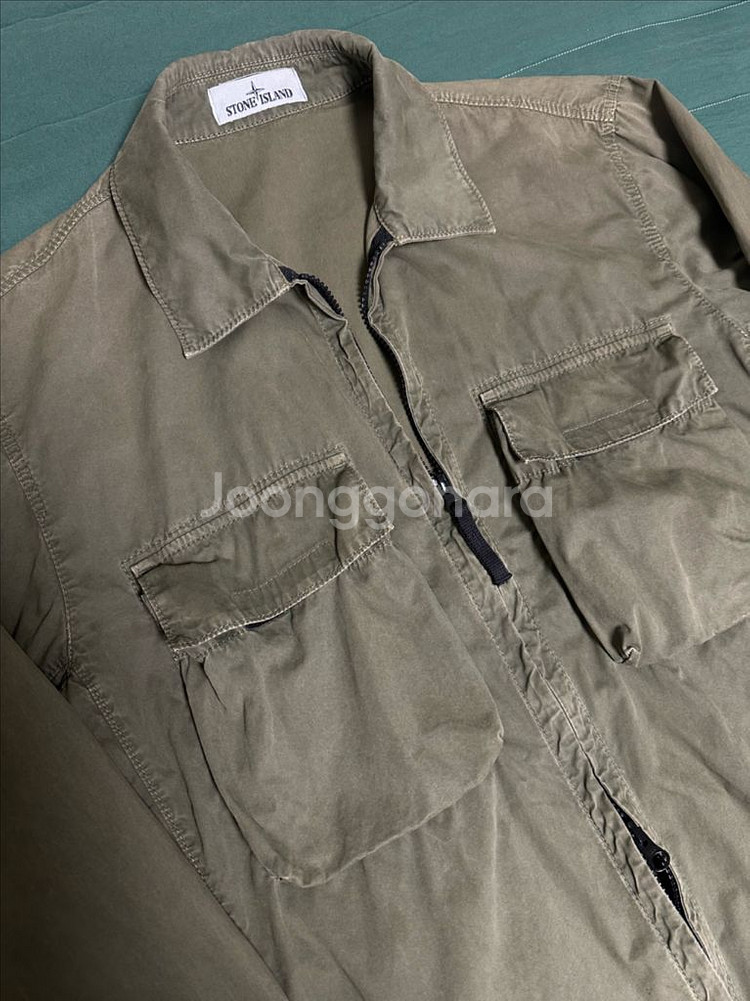 스톤아일랜드 22SS 올드이펙트 오버셔츠 올리브그린 L--1