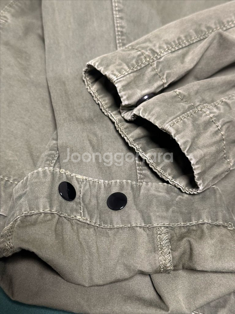 스톤아일랜드 22SS 올드이펙트 오버셔츠 올리브그린 L--5