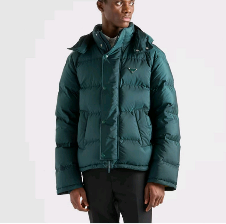 프라다 24fw 리나일론패딩 다크그린 판매--2