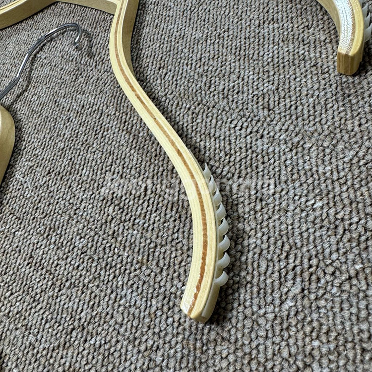 우드 나무 원목 논슬립 어깨뿔방지 상의 옷걸이 49개--3