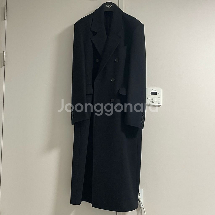 엘무드 남성 울 더블롱코트 블랙--0