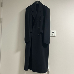 엘무드 남성 울 더블롱코트 블랙