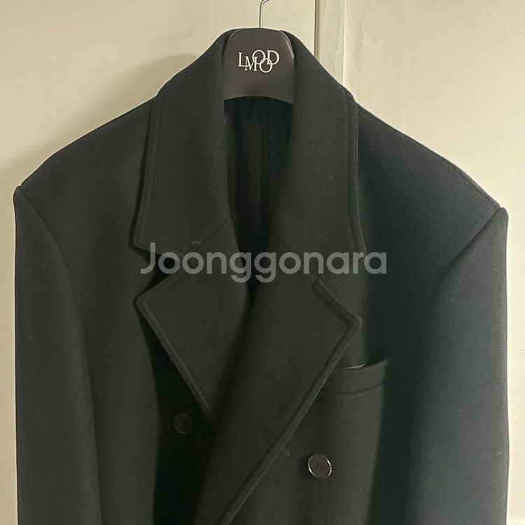 엘무드 남성 울 더블롱코트 블랙--1