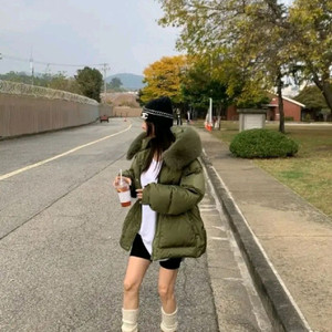 레브시티 폭스퍼 덕다운패딩 카키