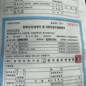 한우정액 kpn-1701