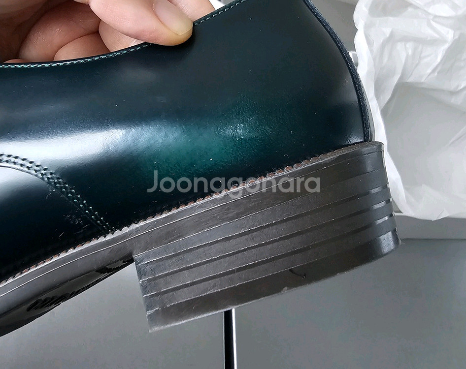 하루타 237 일본 수제 소가죽 여성구두 그린 240--6