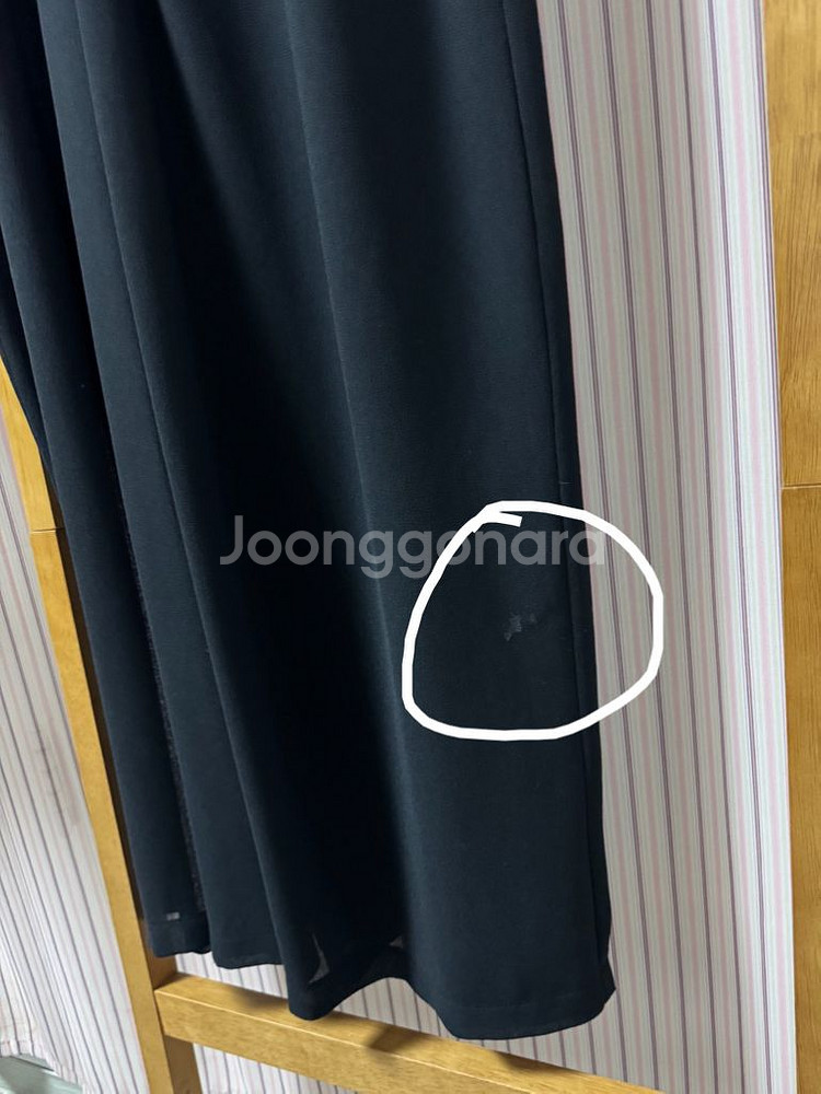 블랙 꼬임 롱 스커트 플레어 팬츠 치마바지 와이드 슬랙--7
