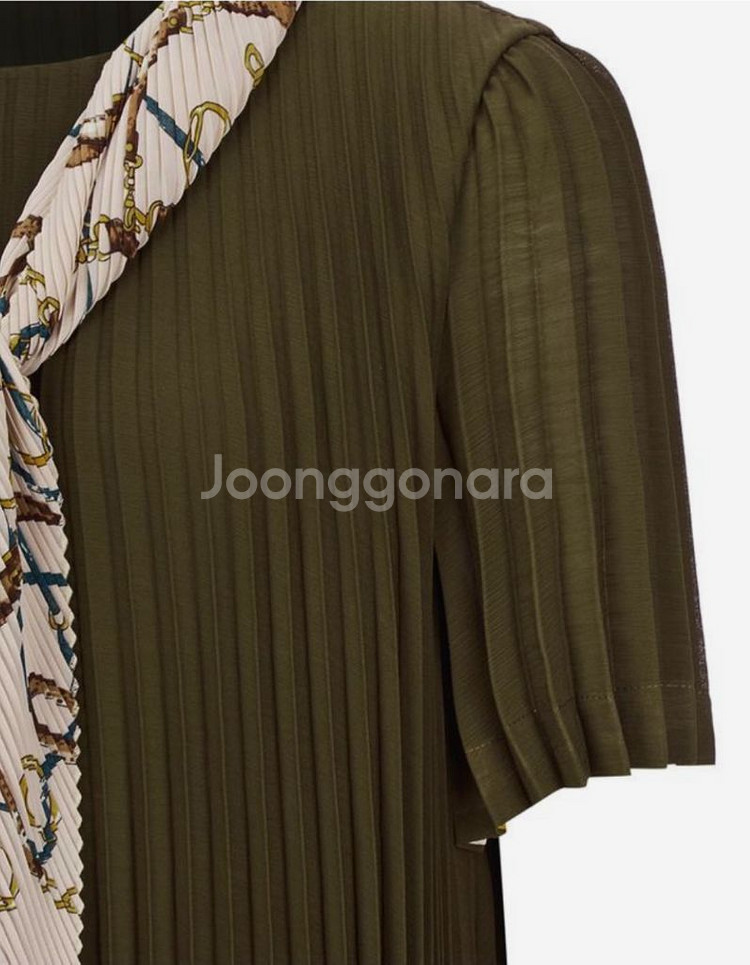 닥스 레이디스 스카프 세트 아코디언 플리츠 원피스 플플--4