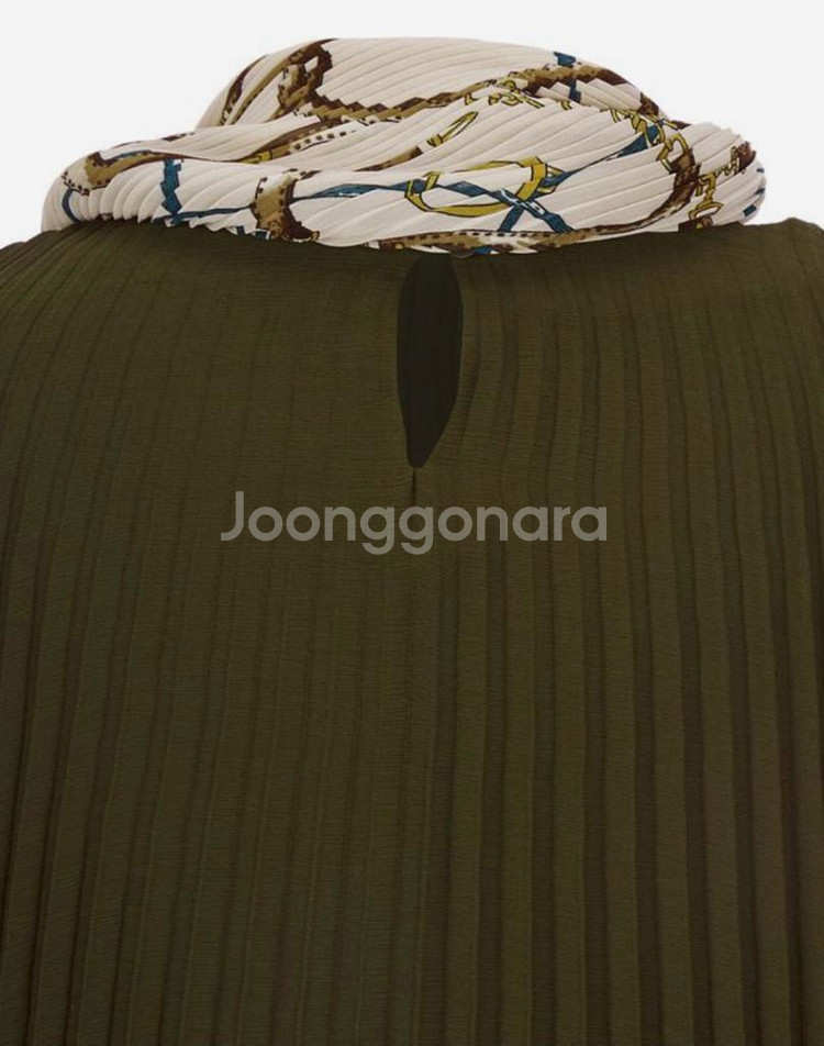 닥스 레이디스 스카프 세트 아코디언 플리츠 원피스 플플--5