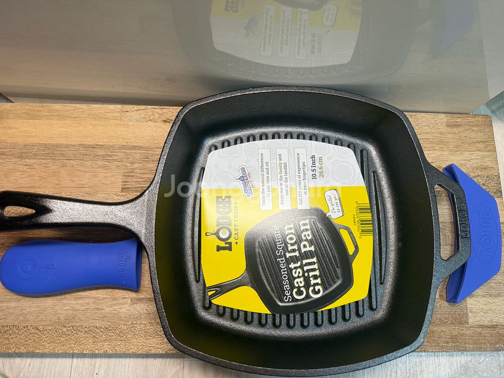 롯지 사각 그릴팬 10.5인치 26.6cm 주물 그릴팬--1