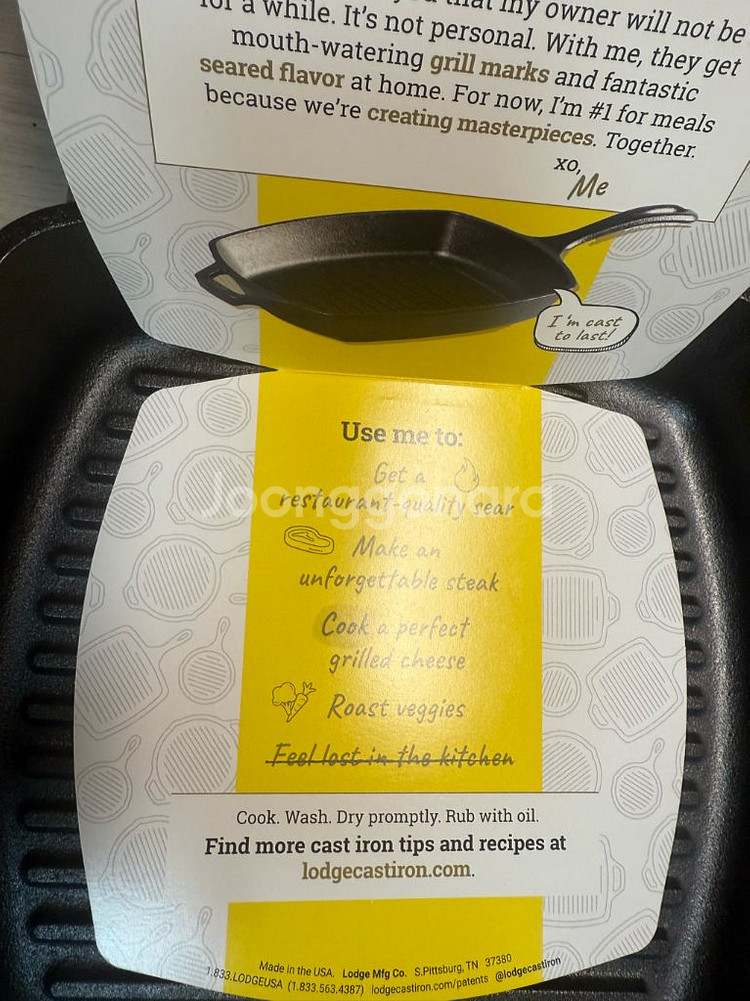 롯지 사각 그릴팬 10.5인치 26.6cm 주물 그릴팬--5