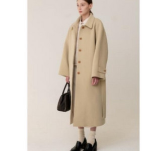 킨더살몬 싱글 오버핏 코트 (버터)