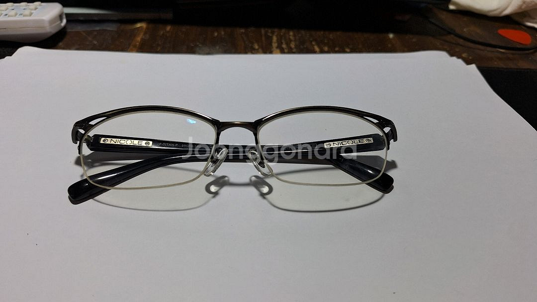 일본 빈티지 NICOLE 13212 티타늄 반무테 안경--1