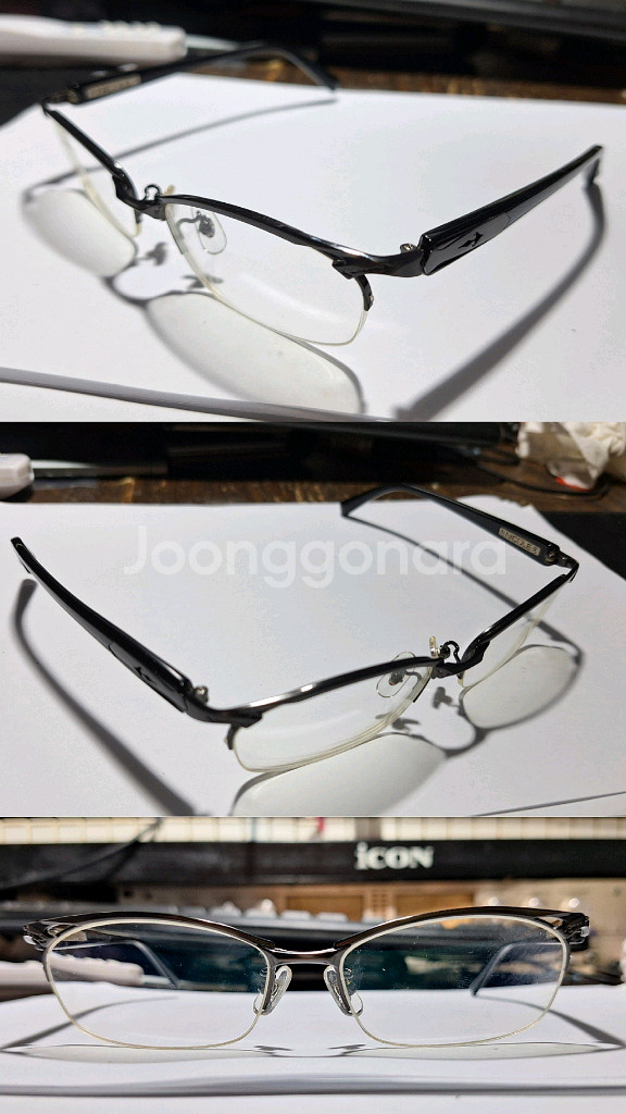 일본 빈티지 NICOLE 13212 티타늄 반무테 안경--4