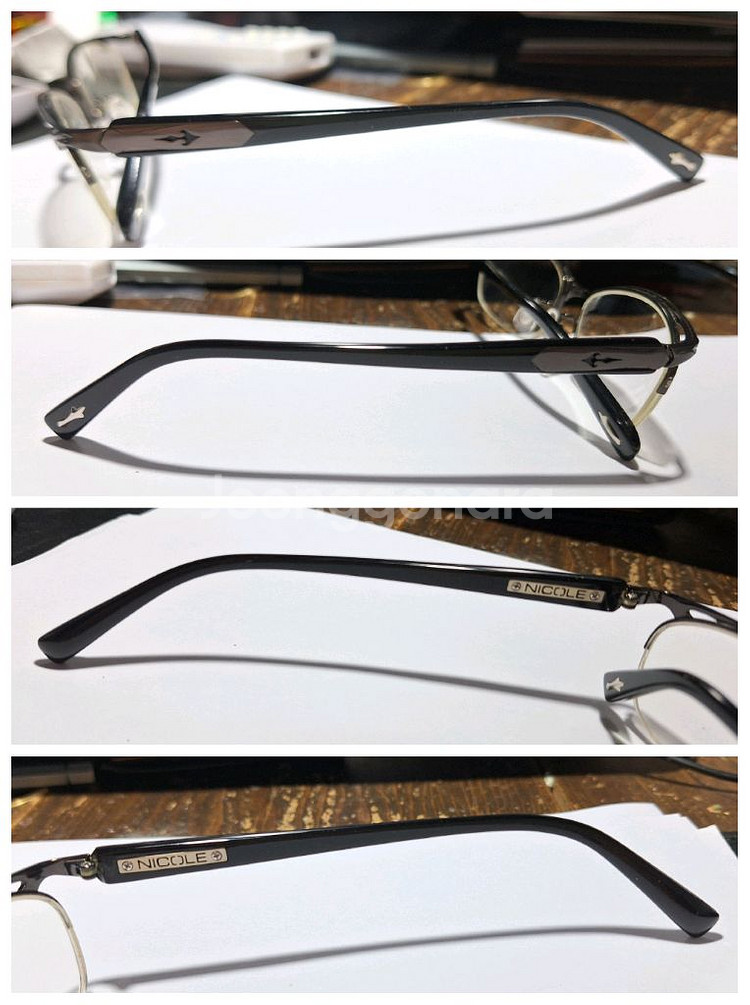 일본 빈티지 NICOLE 13212 티타늄 반무테 안경--6