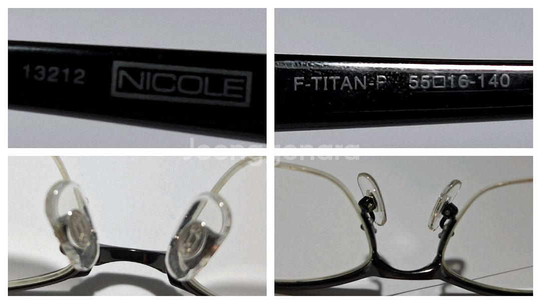 일본 빈티지 NICOLE 13212 티타늄 반무테 안경--8