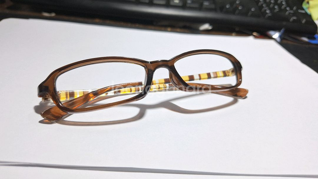 투명 미니멀 브라운 줄무늬 일본 빈티지 안경테 레트로--0