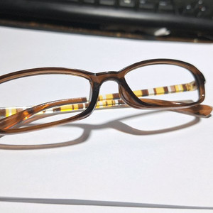 투명 미니멀 브라운 줄무늬 일본 빈티지 안경테 레트로