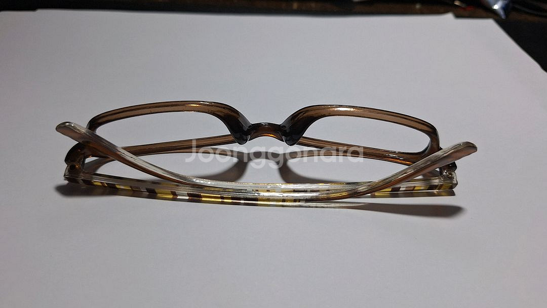 투명 미니멀 브라운 줄무늬 일본 빈티지 안경테 레트로--1