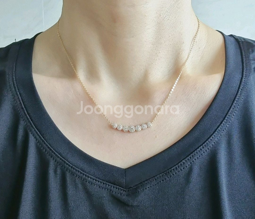 14k 옐골 여성 큐빅 목걸이 새제품--8