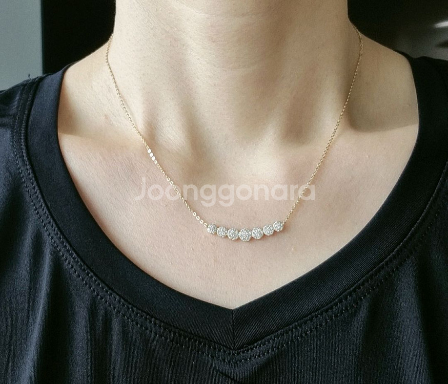 14k 옐골 여성 큐빅 목걸이 새제품--7